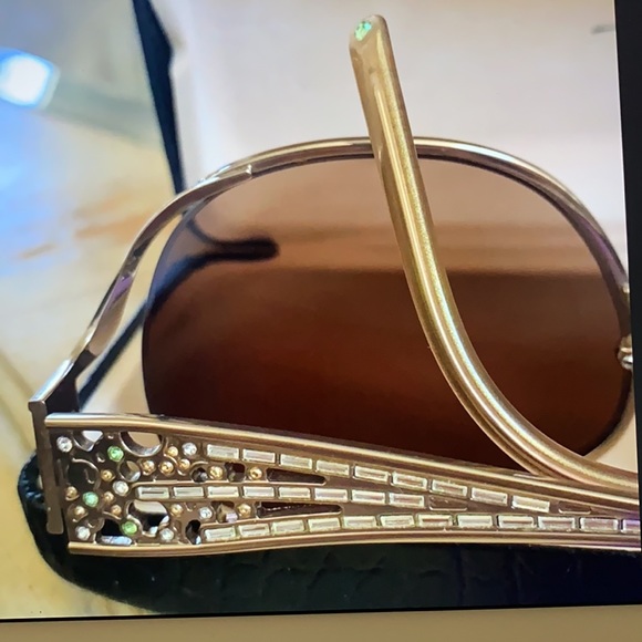 Judith Lieber Crystals Titanium HandmadeSunglasses - Picture 6 of 7